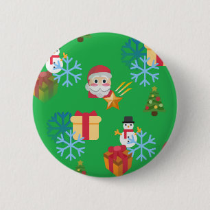 Chapa Redonda De 5 Cm emoji de navidades