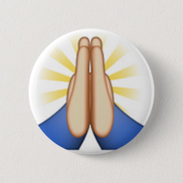 Chapa Redonda De 5 Cm emoji de oración (Anverso)
