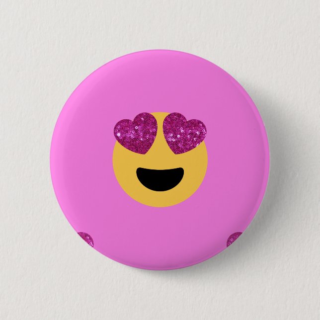 Chapa Redonda De 5 Cm emoji del ojo del corazón (Anverso)
