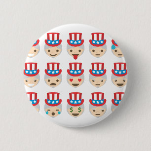 Chapa Redonda De 5 Cm emoji del tío sam