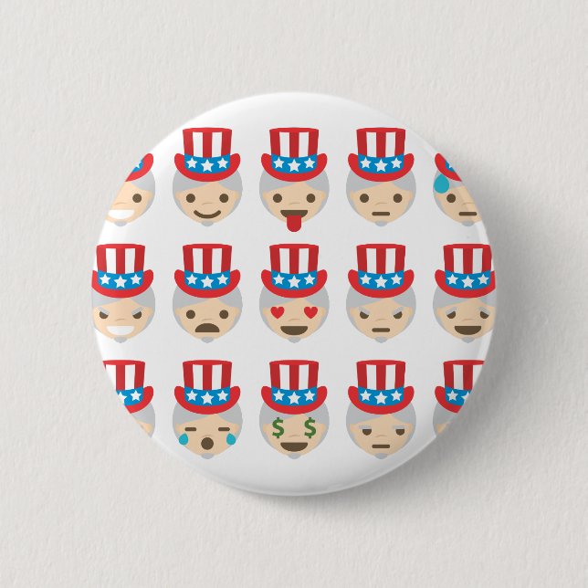 Chapa Redonda De 5 Cm emoji del tío sam (Anverso)