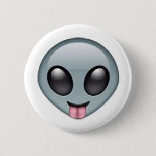 Chapa Redonda De 5 Cm Emoji extranjera tonta