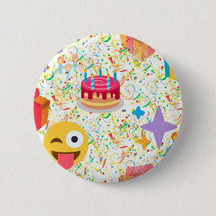 Chapa Redonda De 5 Cm emoji feliz de cumpleaños