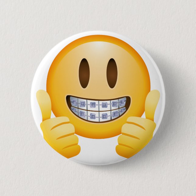 Chapa Redonda De 5 Cm Emoji Geeky de los apoyos (Anverso)