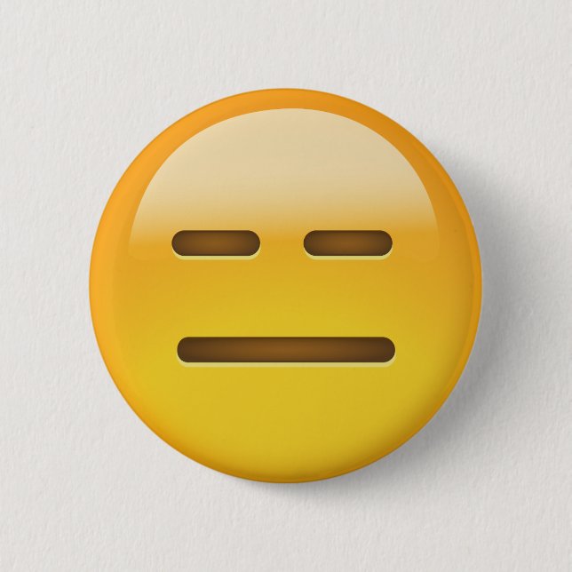 Chapa Redonda De 5 Cm Emoji inexpresiva de la cara (Anverso)