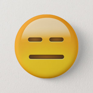 Chapa Redonda De 5 Cm Emoji inexpresiva de la cara