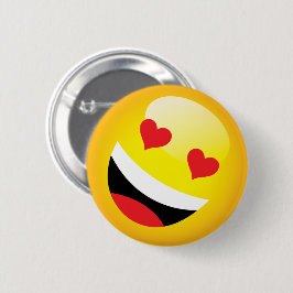 Chapa Redonda De 5 Cm Emoji Kawaii de Laughing Heart Eyes