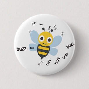 Chapa Redonda De 5 Cm Emoji linda de la abeja del zumbido