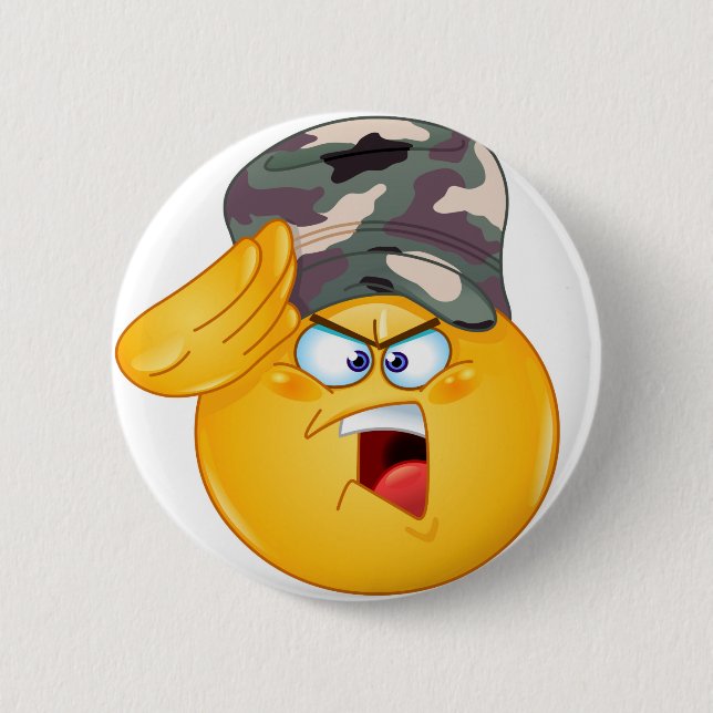 Chapa Redonda De 5 Cm emoji militar (Anverso)