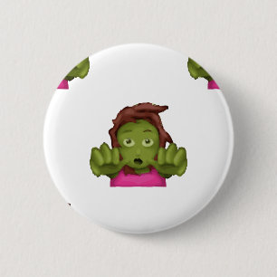 Chapa Redonda De 5 Cm emoji mujer zombie