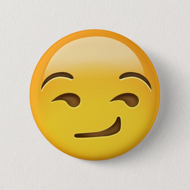 Chapa Redonda De 5 Cm Emoji Smirking de la cara (Anverso)