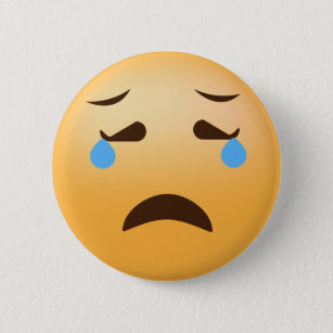 Chapa Redonda De 5 Cm Emoji triste