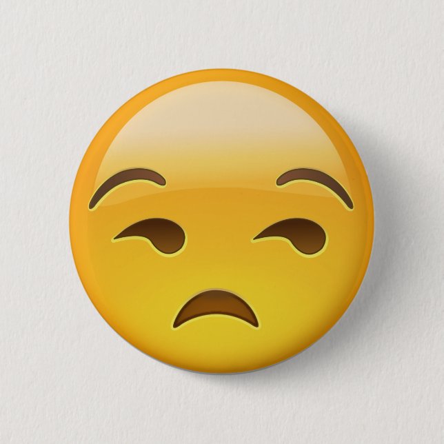 Chapa Redonda De 5 Cm Emoji Unamused de la cara (Anverso)