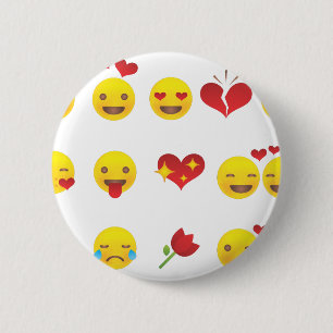 Chapa Redonda De 5 Cm Emojis de San Valentín