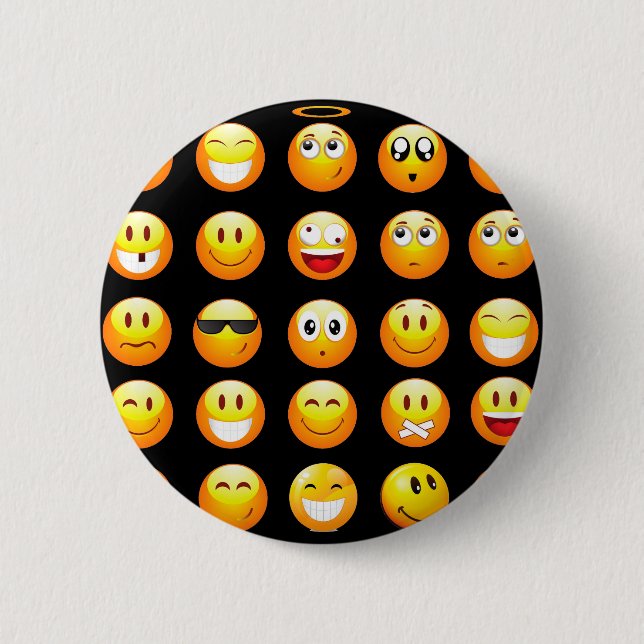 Chapa Redonda De 5 Cm emojis negras (Anverso)