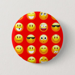 Chapa Redonda De 5 Cm emojis rojas