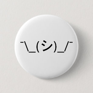 Chapa Redonda De 5 Cm Emoticon de arbustos ¯\_(シ)_/ Ø Japonés Kaomo