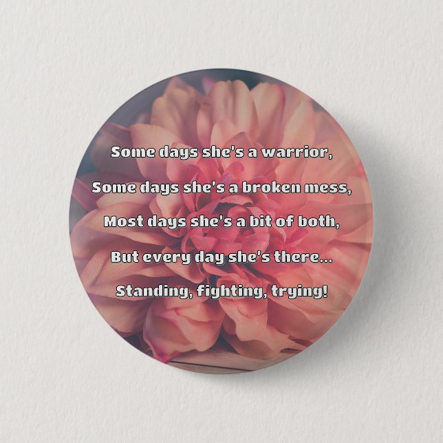 Chapa Redonda De 5 Cm Empath Strength Positive Cita Animation (Anverso)