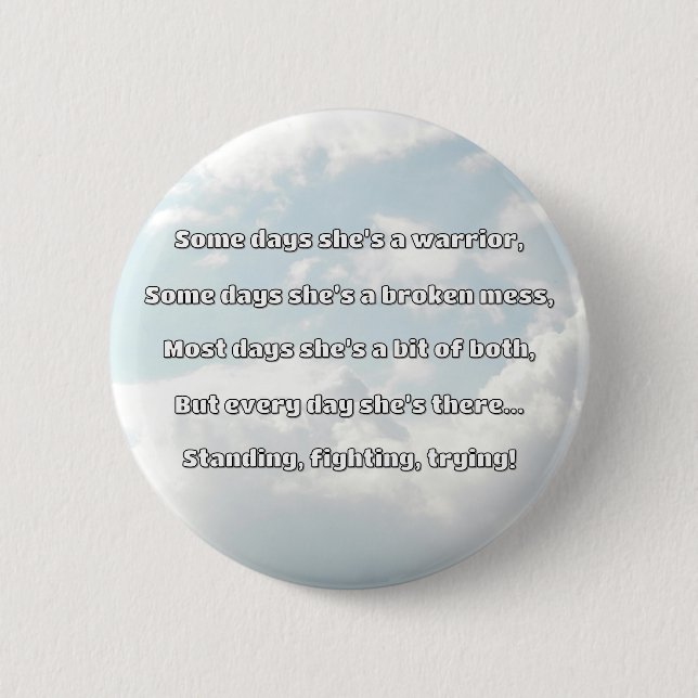 Chapa Redonda De 5 Cm Empath Strength Positive Cita Animation (Anverso)