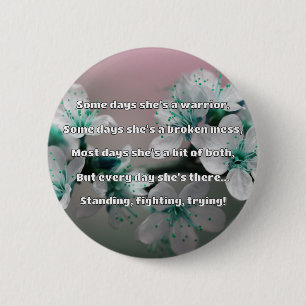 Chapa Redonda De 5 Cm Empath Strength Positive Cita Animation
