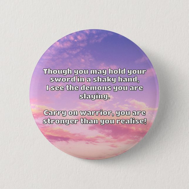 Chapa Redonda De 5 Cm Empath Warrior Positive Citation Animation (Anverso)