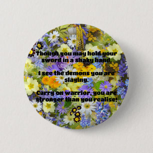 Chapa Redonda De 5 Cm Empath Warrior Positive Citation Animation