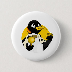 Chapa Redonda De 5 Cm Emperador personalizado pingüino