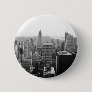 Chapa Redonda De 5 Cm Empire State Building Manhattan