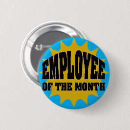 Chapa Redonda De 5 Cm Empleado del Mes oro y azul