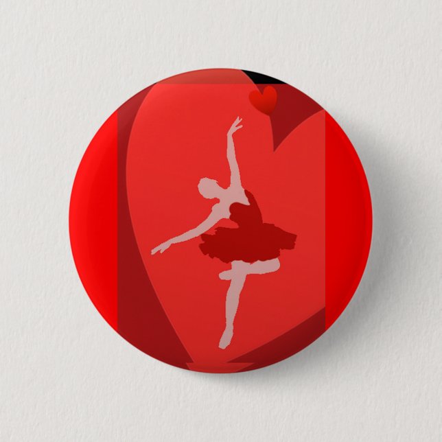 Chapa Redonda De 5 Cm En amor con ballet (Anverso)