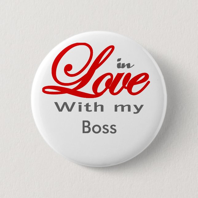 Chapa Redonda De 5 Cm En amor con mi Boss (Anverso)
