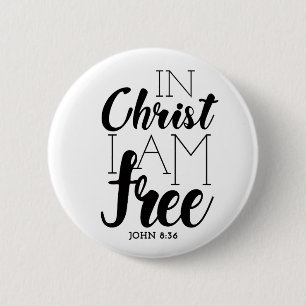 Chapa Redonda De 5 Cm En Cristo, soy una escritura libre promete liberta
