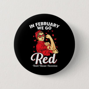 Chapa Redonda De 5 Cm En Febrero Vamos Rojo Apoyar La Enfermedad Cardíac