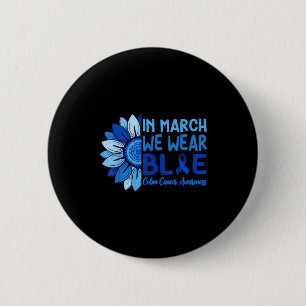 Chapa Redonda De 5 Cm En marzo usa azul cáncer de colon colorrectal