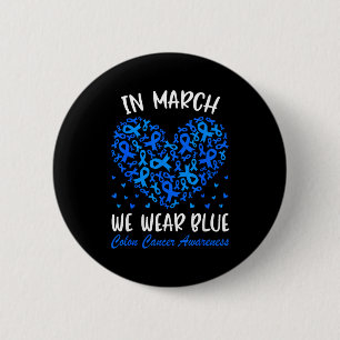 Chapa Redonda De 5 Cm En marzo usa la cinta azul conciencia del cáncer d