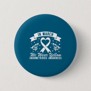 Chapa Redonda De 5 Cm En marzo usa mariposa amarilla endometriosis