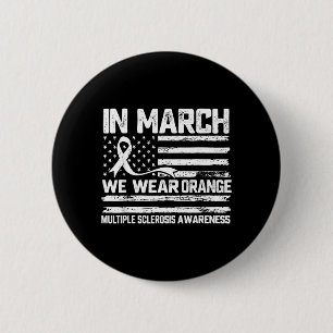 Chapa Redonda De 5 Cm en marzo usa naranja conciencia de esclerosis múlt