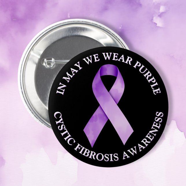 Chapa Redonda De 5 Cm En Mayo Usamos Púrpura | Conciencia sobre la fibro (Subido por el creador)