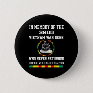 Chapa Redonda De 5 Cm En Memoria De Los 3800 Perros De La Guerra De Viet
