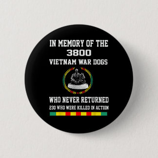 Chapa Redonda De 5 Cm En Memoria De Los 3800 Perros De La Guerra De Viet
