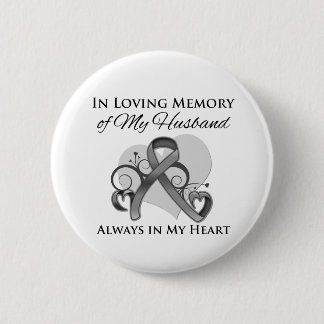 Chapa Redonda De 5 Cm En memoria de mi marido - Cáncer de cerebro