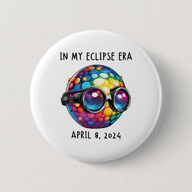 Chapa Redonda De 5 Cm En Mi Era De Eclipse Solar 2024 (Anverso)