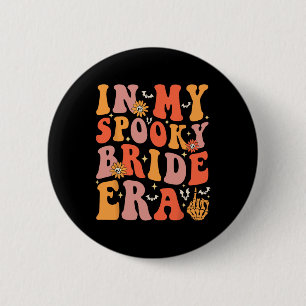 Chapa Redonda De 5 Cm En mi espantosa era de novia Groovy Halloween Boda