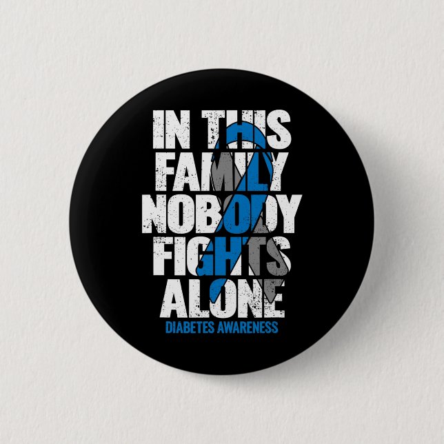 Chapa Redonda De 5 Cm En Noviembre llevamos Diabetes Diabéticos T1D T2D  (Anverso)