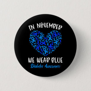 Chapa Redonda De 5 Cm En Noviembre, usamos Blue Cure Diabetes Awareness 