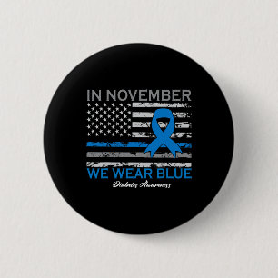 Chapa Redonda De 5 Cm En Noviembre Usamos Diabetes Diabéticos Azules T1d