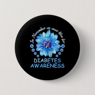 Chapa Redonda De 5 Cm En Noviembre Usamos La Diabetes De Girasol Azul Aw