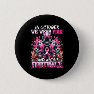 Chapa Redonda De 5 Cm En Octubre Nosotros Vestimos Fútbol Rosa Concienci
