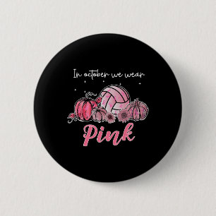 Chapa Redonda De 5 Cm En Octubre Usamos Cáncer De Mama De Voleibol Rosa