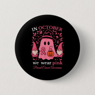 Chapa Redonda De 5 Cm En Octubre Usamos Cáncer De Mama Gnome Rosado